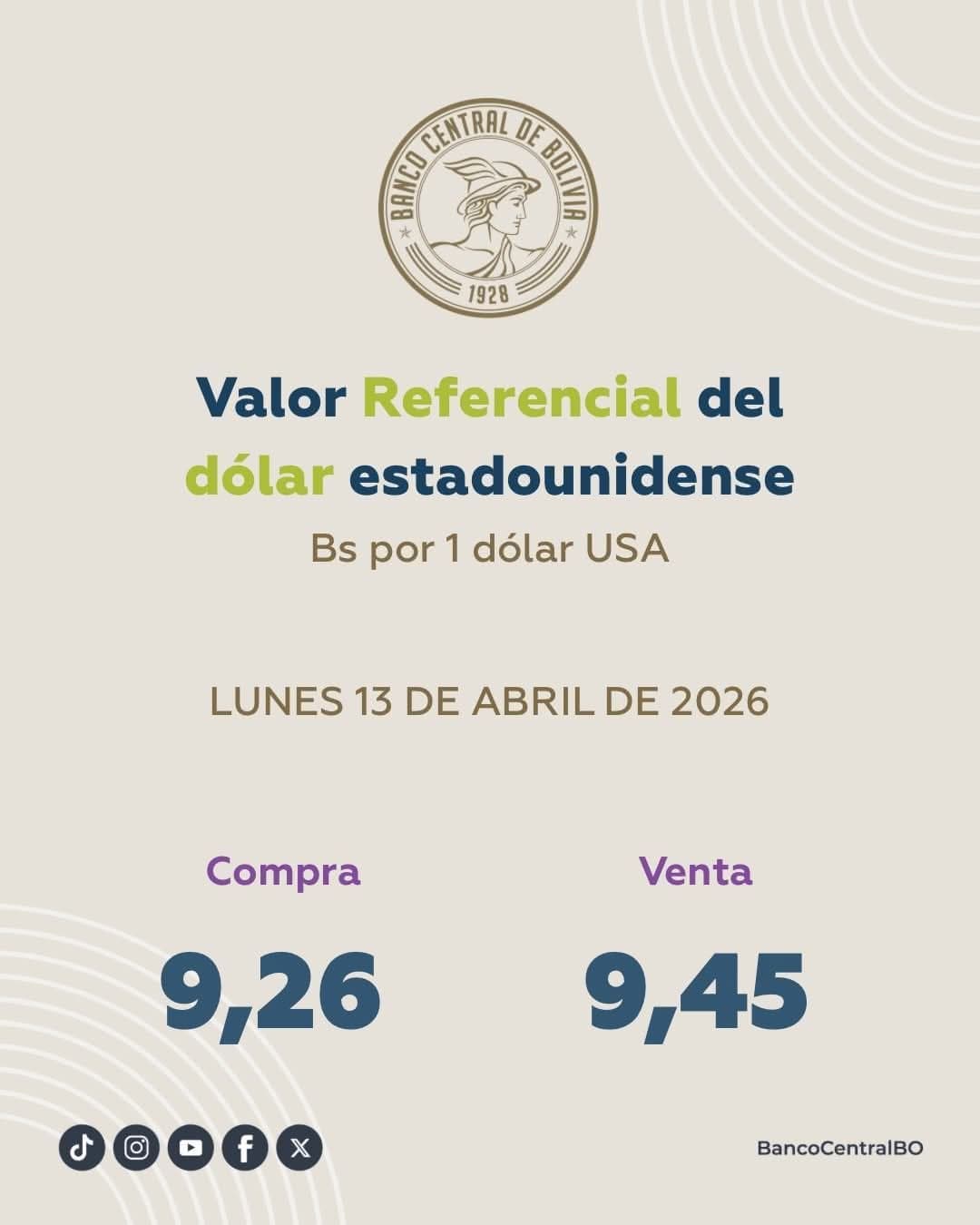 Valor referencial del dolar estadounidense