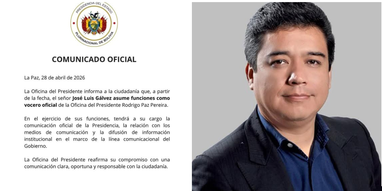 JOSÉ LUIS GÁLVEZ ES EL NUEVO VOCERO PRESIDENCIAL