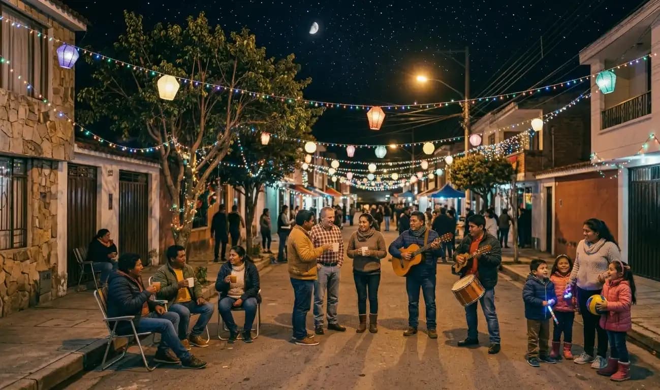 Representación de una celebración de la noche de San Juan sin fogatas
