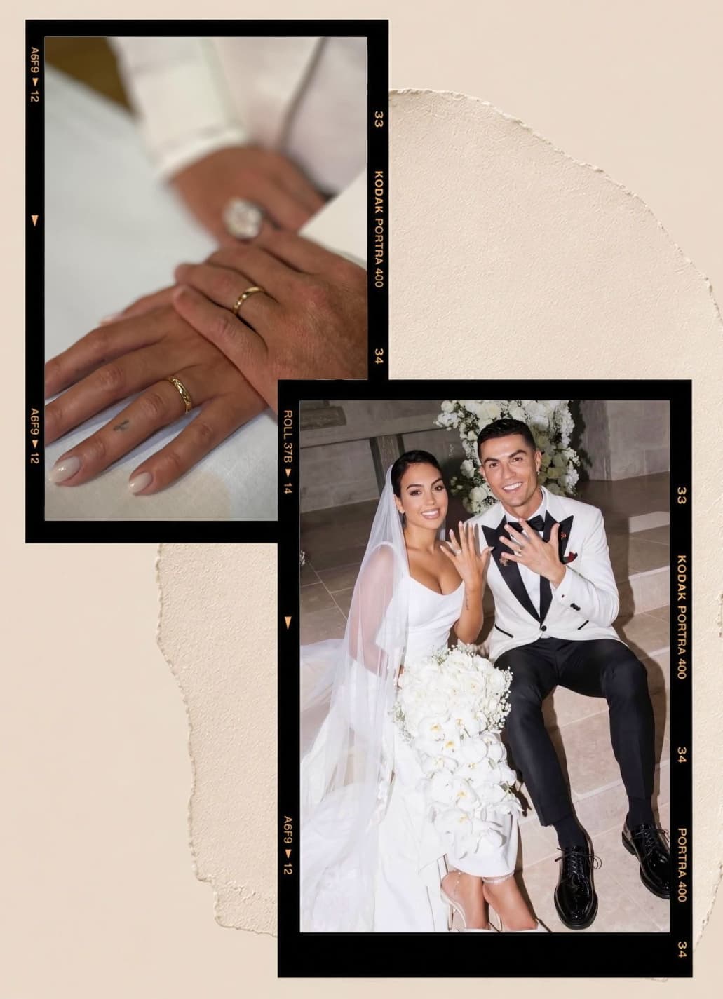 CR7 publicó en su Instagram la fotografía de sus manos entrelazadas mostrando sus aros de matrimonio.