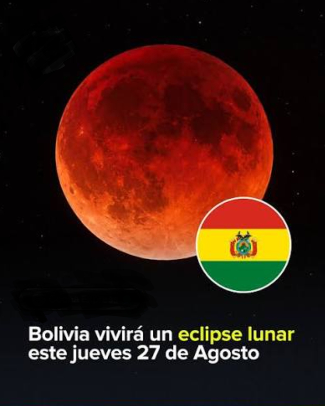 Imagen referencial de eclipse lunar.