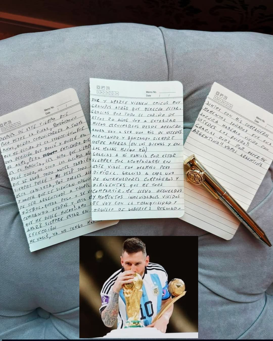 La carta de despedida de Messi